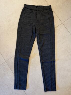 Theory high waisted wool menswear herringbone trousers